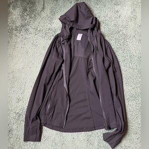 Black Athletic Full Zip Hooded Jacket